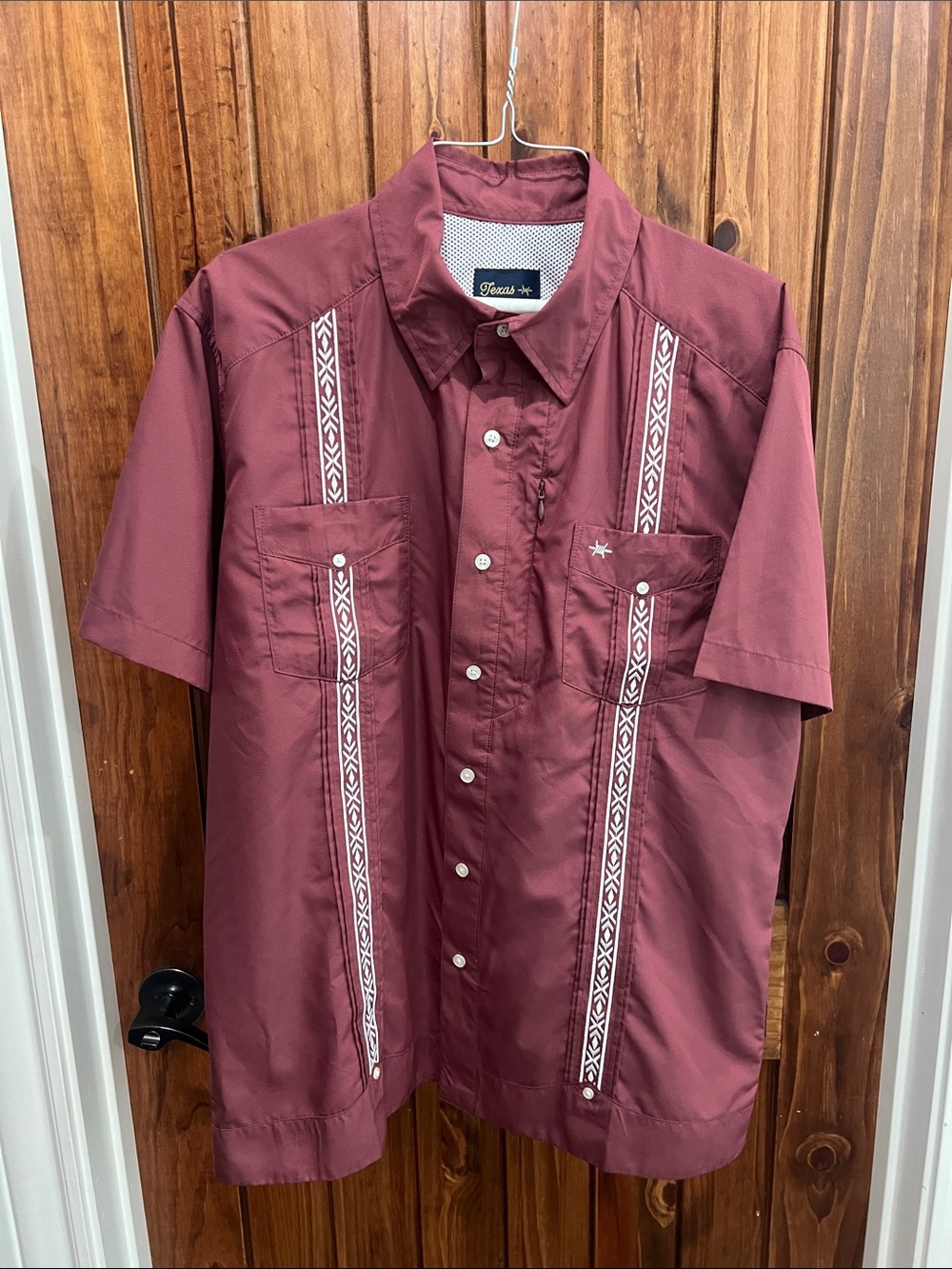 Mens Texas Standards Embroidered Button up